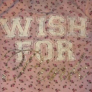 PINK Victoria's Secret Vintage Blush Floral Embellished Thermal Top